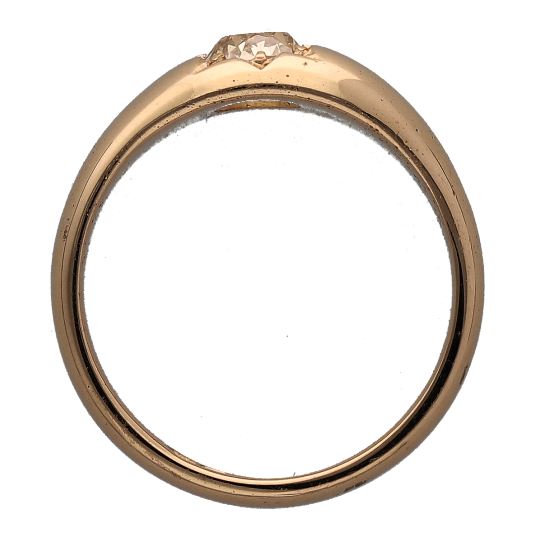 18ct Gold & Diamond Starburst Set Vintage Solitaire Ring