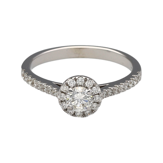 18ct White Gold & Diamond Set Halo Ring