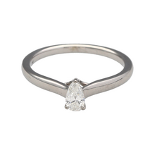 Load image into Gallery viewer, 9ct White Gold &amp; Diamond Set Pear Cut Solitaire Ring

