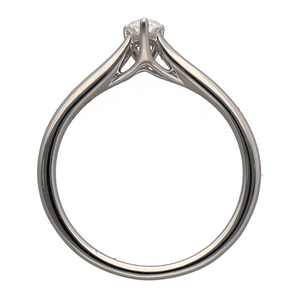 9ct White Gold & Diamond Set Pear Cut Solitaire Ring
