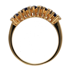 18ct Gold Diamond & Sapphire Set Band Ring