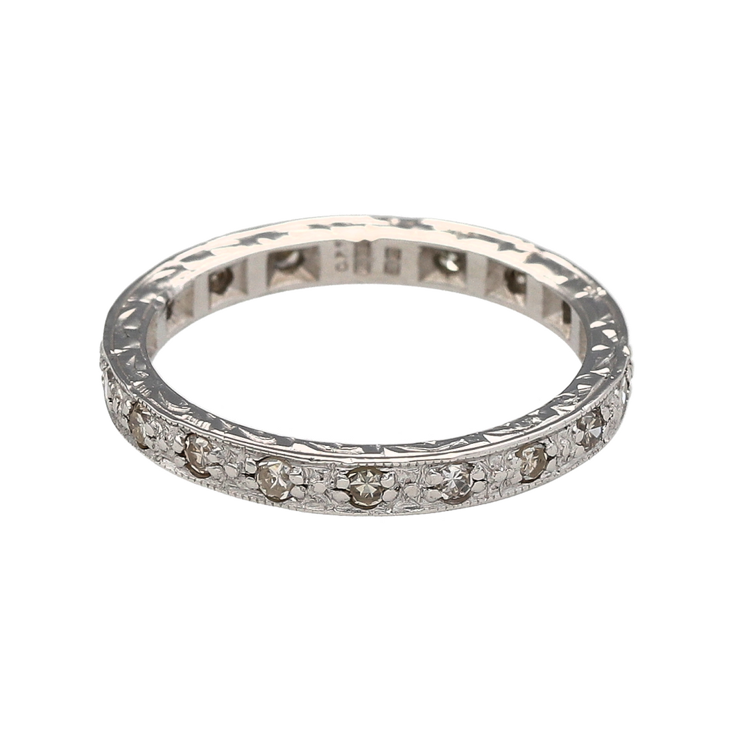 18ct White Gold & Diamond Set Eternity Band Ring