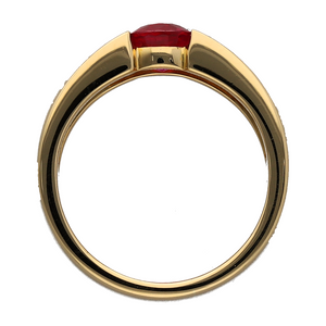 18ct Gold Diamond & Ruby Set Band Ring