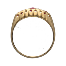 Load image into Gallery viewer, 18ct Gold Diamond &amp; Ruby Set Vintage Style Band Ring

