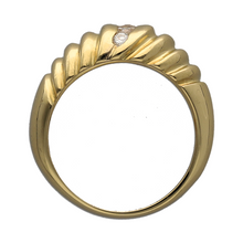 Load image into Gallery viewer, 18ct Gold &amp; Diamond Set Domed Patterned Ring
