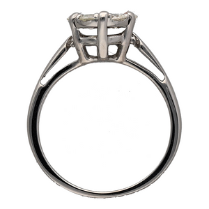 18ct White Gold & Diamond Set Illusion Cluster Solitaire Ring