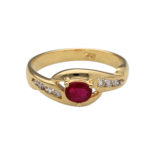 18ct Gold Diamond & Ruby Set Ring