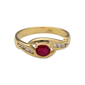18ct Gold Diamond & Ruby Set Ring
