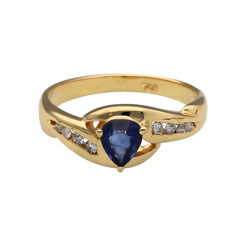 18ct Gold Diamond & Sapphire Set Ring
