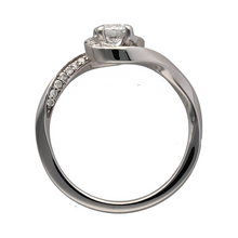 Load image into Gallery viewer, 18ct White Gold &amp; Diamond Set Twist Band Solitaire Ring
