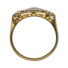 Load image into Gallery viewer, 18ct Gold &amp; Platinum Diamond Set Trilogy Flower Cluster Ring
