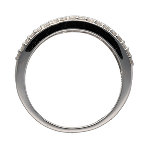 9ct White Gold & Diamond Set Band Ring