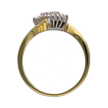 Load image into Gallery viewer, 18ct Gold &amp; Diamond Set Square Offset Cluster Ring

