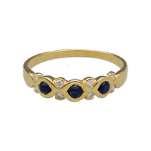 Load image into Gallery viewer, 18ct Gold Diamond &amp; Sapphire Set Band Ring
