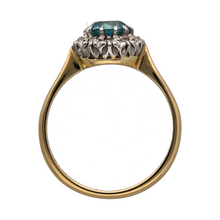 Load image into Gallery viewer, 18ct Gold Diamond &amp; Blue Cubic Zirconia Set Cluster Ring
