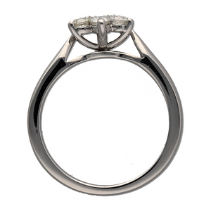 18ct White Gold & DIamond Set Flower Cluster Ring
