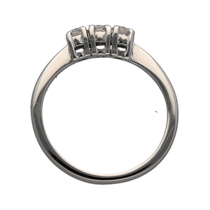 18ct White Gold & Diamond Set Trilogy Ring