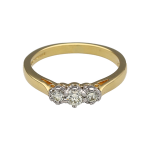 18ct Gold & Diamond Set Trilogy Ring