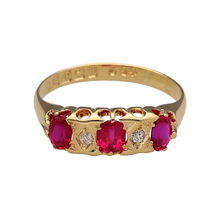 Load image into Gallery viewer, 18ct Gold Diamond &amp; Ruby Set Vintage Ring
