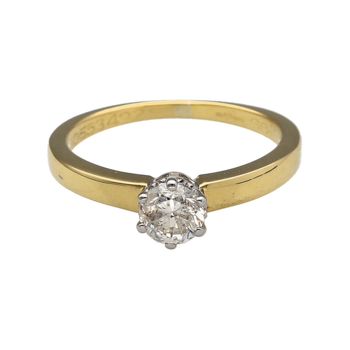 18ct Gold & Diamond Set Solitaire Ring