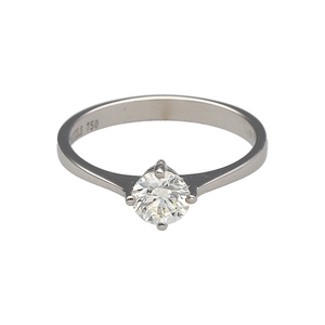18ct White Gold & Diamond Set Solitaire Ring