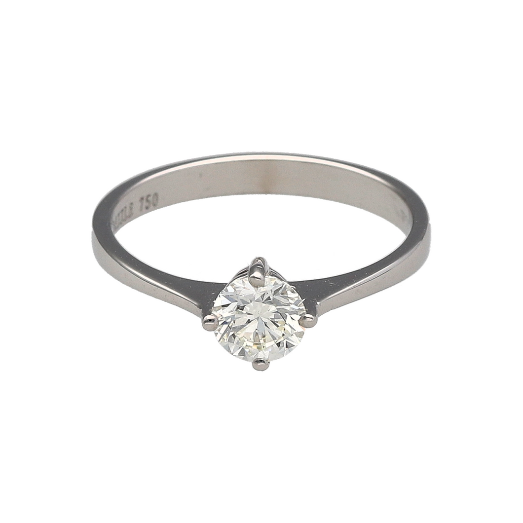 18ct White Gold & Diamond Set Solitaire Ring