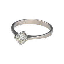 Load image into Gallery viewer, Celebrate timeless beauty with this pre-owned 18ct white gold diamond set solitaire ring, showcasing classic elegance and radiant sparkle in a sleek, refined setting:

Design: A traditional solitaire style that places the focus on a brilliant-cut diamond, offering clean lines and timeless sophistication—perfect for marking life’s most meaningful moments.
Material: Crafted from 18-carat white gold, the polished finish provides a bright, contemporary backdrop that enhances the diamond’s natural brilliance.
