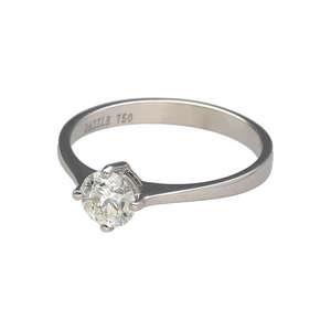 Celebrate timeless beauty with this pre-owned 18ct white gold diamond set solitaire ring, showcasing classic elegance and radiant sparkle in a sleek, refined setting:

Design: A traditional solitaire style that places the focus on a brilliant-cut diamond, offering clean lines and timeless sophistication—perfect for marking life’s most meaningful moments.
Material: Crafted from 18-carat white gold, the polished finish provides a bright, contemporary backdrop that enhances the diamond’s natural brilliance.