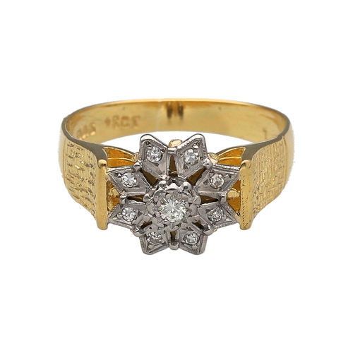 18ct Gold & Diamond Set Flower Cluster Ring