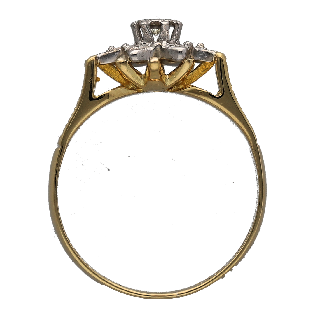 18ct Gold & Diamond Set Flower Cluster Ring