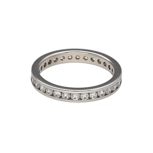 Bring enduring brilliance to your collection with this pre-owned platinum and diamond set full eternity band ring, featuring timeless sparkle and refined luxury—perfect for marking a milestone or wearing every day.

Design: The ring showcases a continuous line of brilliant-cut diamonds totalling approximately 0.75 carats, set all the way around the band for unbroken sparkle and symbolism.
