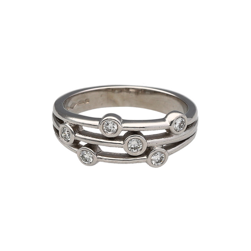 Platinum & Diamond Set Bubble Band Ring