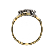Load image into Gallery viewer, 18ct Gold &amp; Platinum Diamond Set Trilogy Twist Ring
