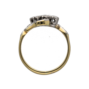 18ct Gold & Platinum Diamond Set Trilogy Twist Ring