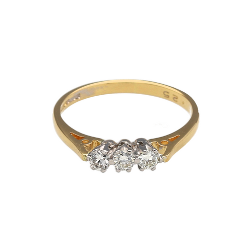 18ct Gold & Diamond Set Trilogy Ring