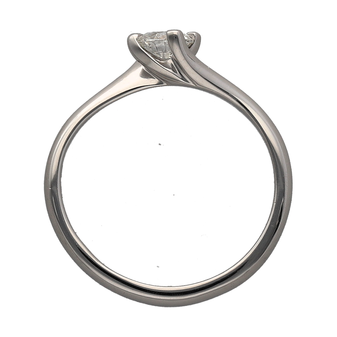 Platinum & Diamond Set Twist Solitaire Ring