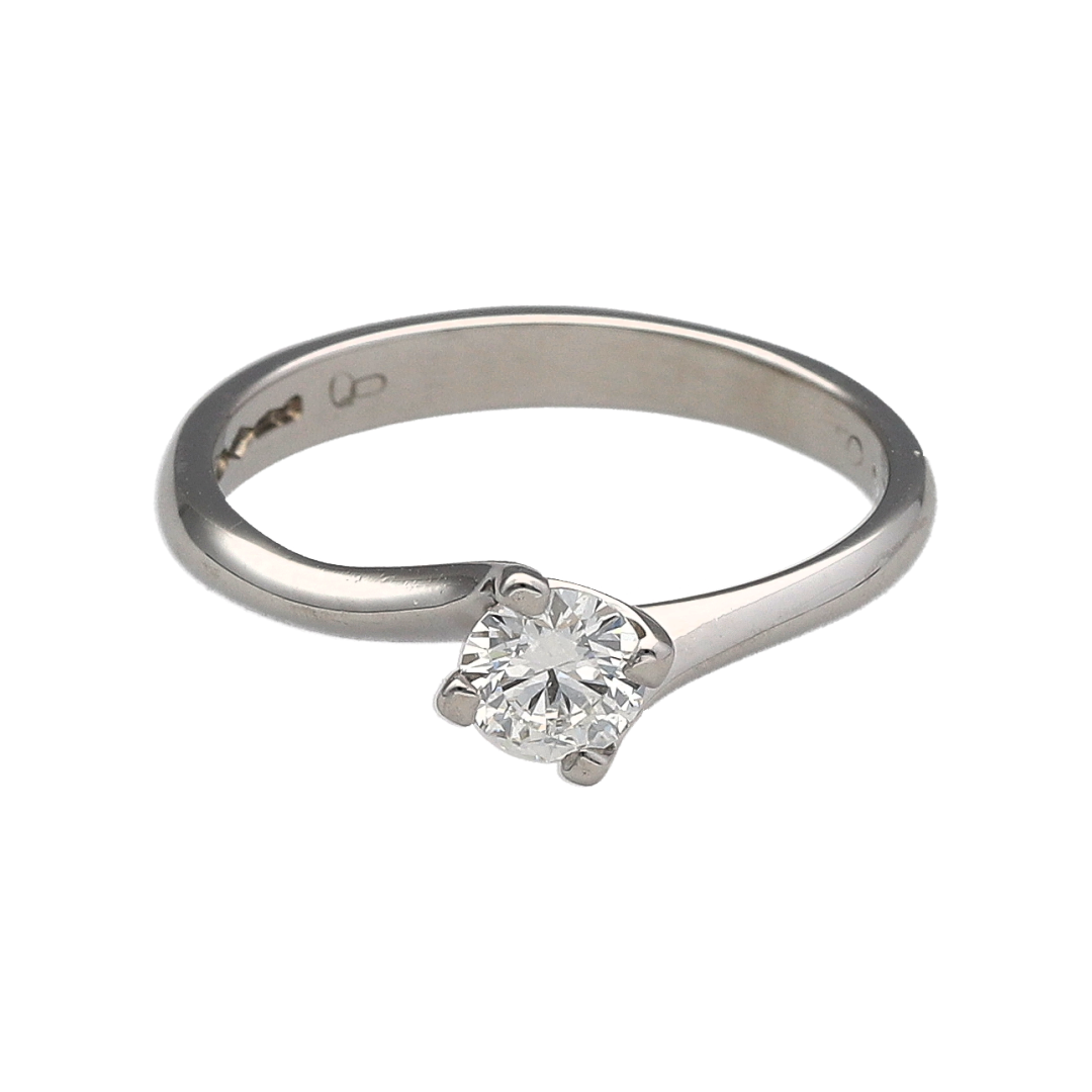 Platinum & Diamond Set Twist Solitaire Ring