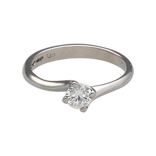 Platinum & Diamond Set Twist Solitaire Ring