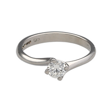 Load image into Gallery viewer, Platinum &amp; Diamond Set Twist Solitaire Ring
