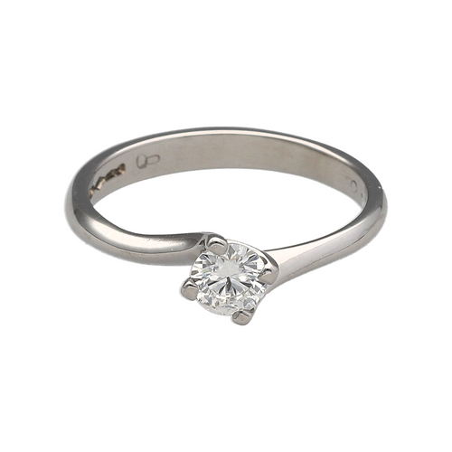 Platinum & Diamond Set Twist Solitaire Ring