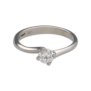 Platinum & Diamond Set Twist Solitaire Ring