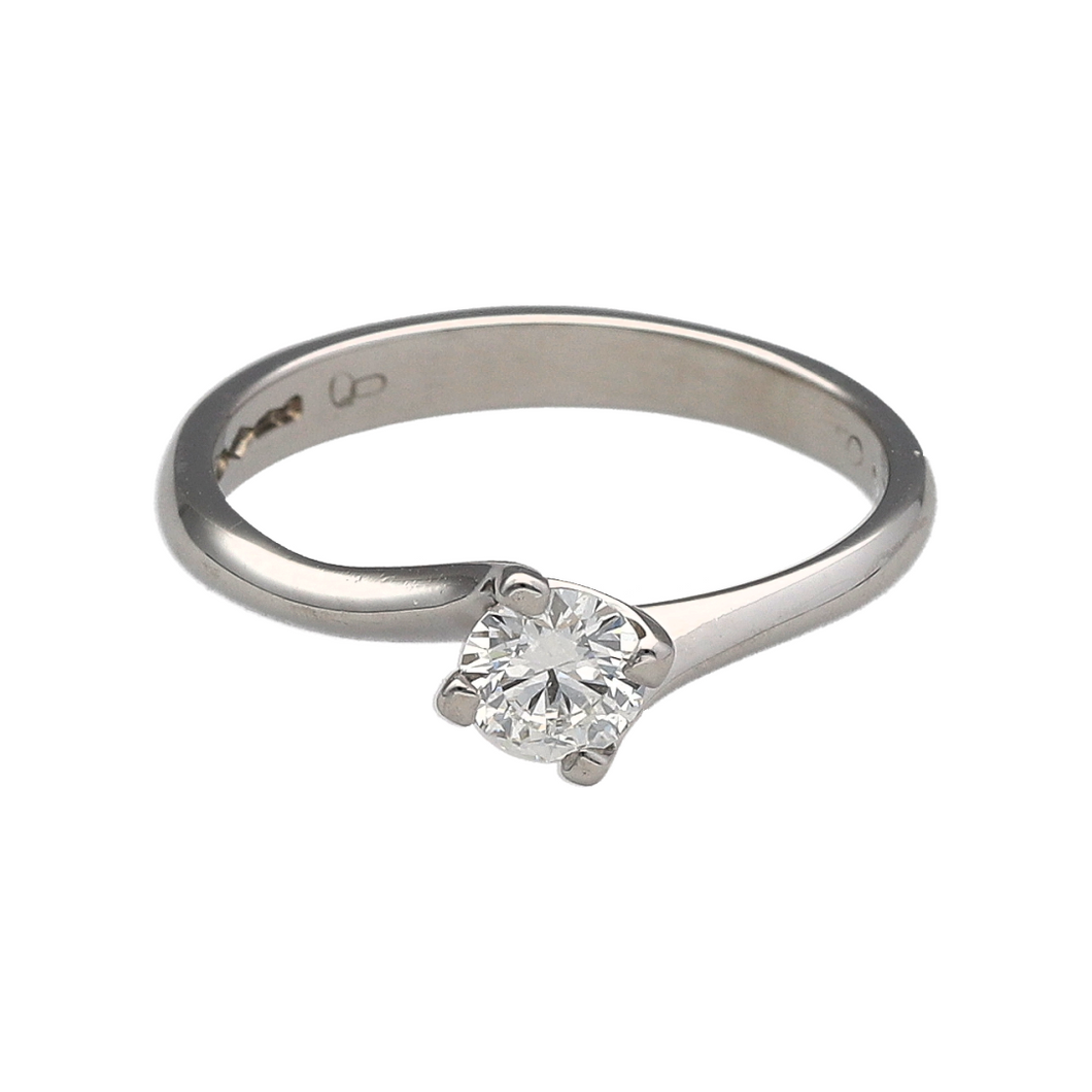 Platinum & Diamond Set Twist Solitaire Ring