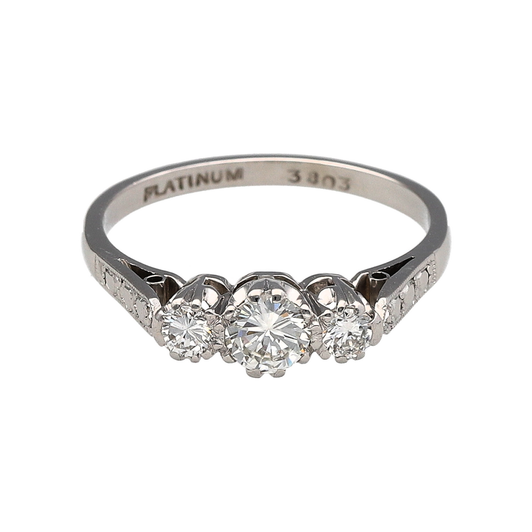 Platinum & Diamond Set Trilogy Ring