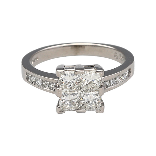 Platinum & Diamond Illusion Set Solitaire Ring