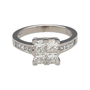 Platinum & Diamond Illusion Set Solitaire Ring