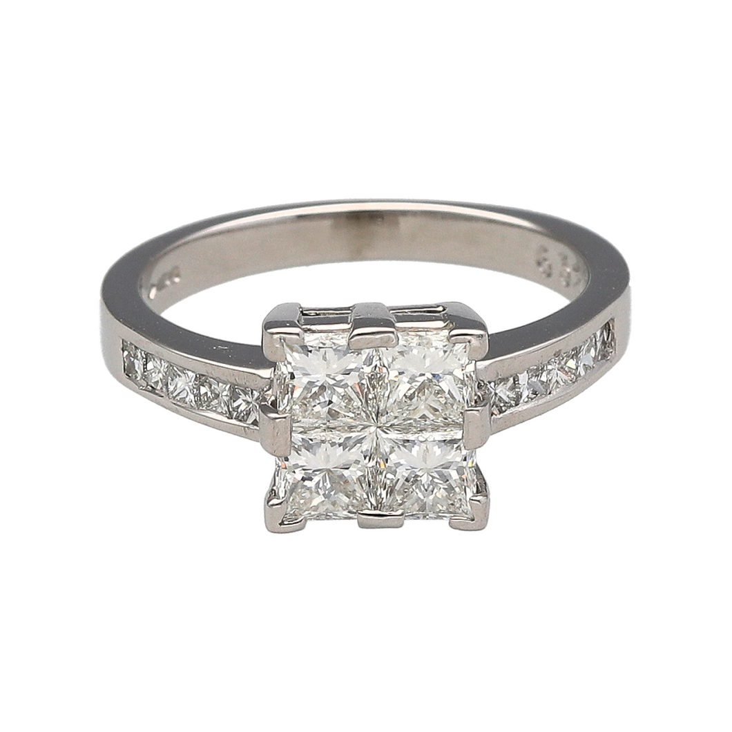 Platinum & Diamond Illusion Set Solitaire Ring