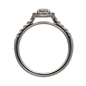 18ct White Gold & Diamond Set Halo Cluster Ring