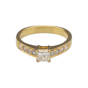 18ct Gold & Diamond Set Solitaire Ring