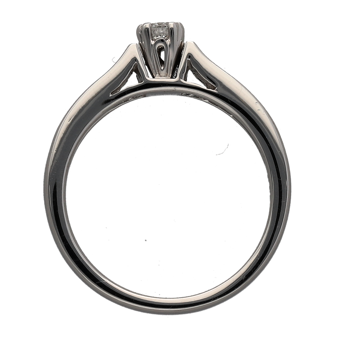 18ct White Gold & Diamond Set Solitaire Ring