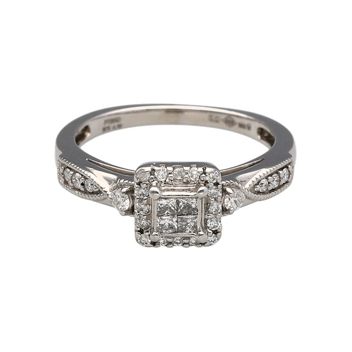 Platinum & Diamond Illusion Set Solitaire Ring